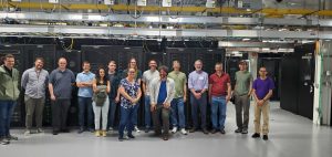 Unity team with a large supercomputer