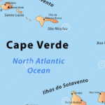 Map of Cape Verde islands in the North Atlantic Ocean