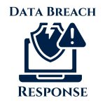 Data Breach Response with icon of computer alert symbol and shield