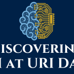 Discovering AI at URI Day with icon of brain and circuits