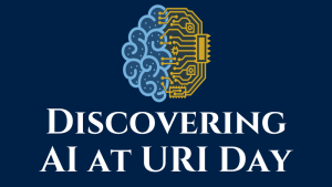 Discovering AI at URI Day with icon of brain and circuits