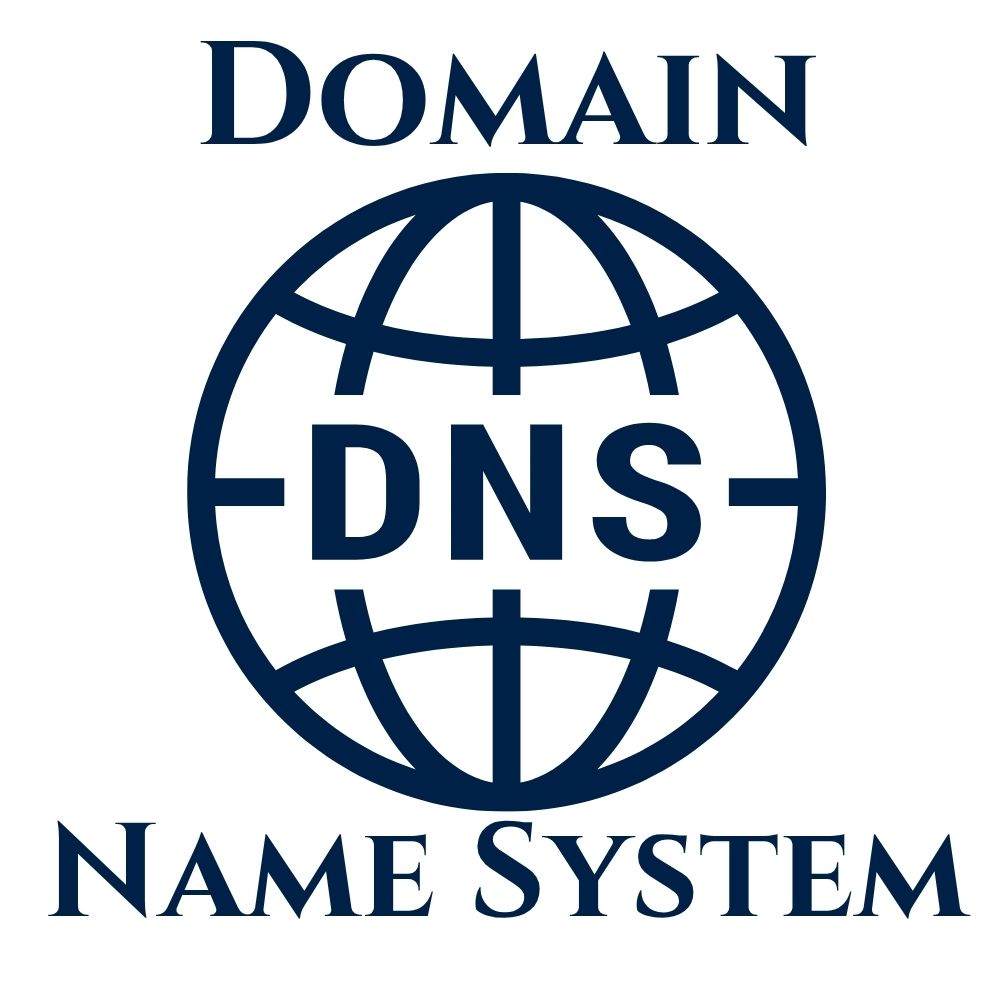 domain name system with image of globe with dns letters on it