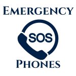 emergency phones with icon of phone and sos