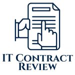 It Contract Review with icon of contract and hand pointing