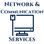 Network Communication Services with icon of computer and lan cable