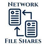 Network File Shares with image of two papers with arrows pointing between them