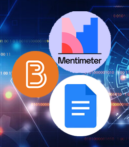 Image with logos for Mentimeter, Google Docs and Brightspace