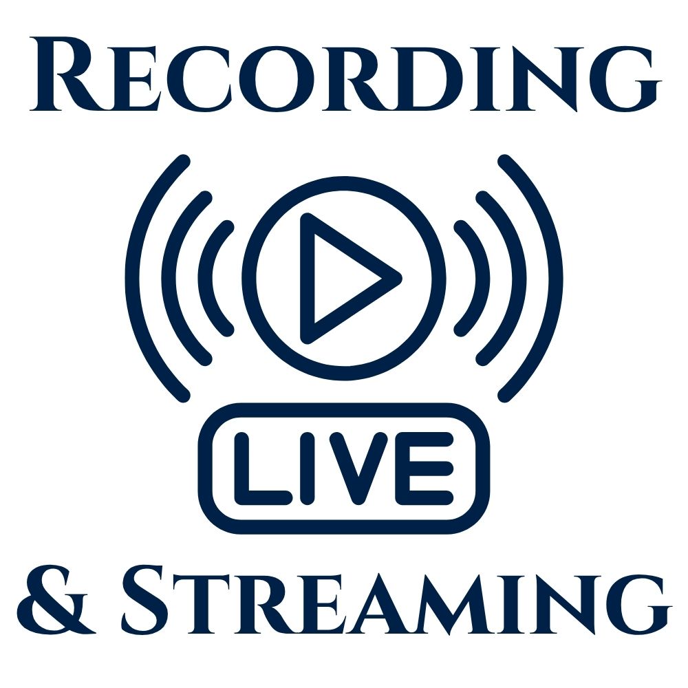 recording and streaming with icon of live and play symbol