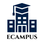 ecampus with icon of university wearing a graduation cap