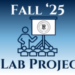 fall '25 AI Lab Projects with icon of person presenting to people and IACR logo on the board